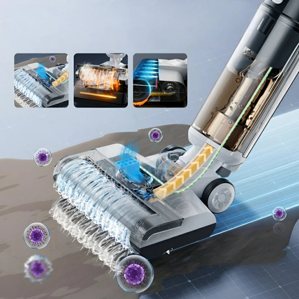 Wet Dry Vacuum Cordless 3-in-1 Self-Cleaning Brush