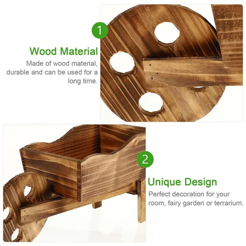Wheelbarrow Planter Rustic Holds Multiple Pots Indoor & Outdoor