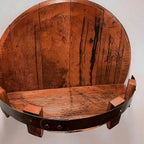 Whiskey Bottle Shelf Handcrafted Reclaimed Oak & Steel Bands
