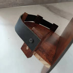 Whiskey Bottle Shelf Handcrafted Reclaimed Oak & Steel Bands
