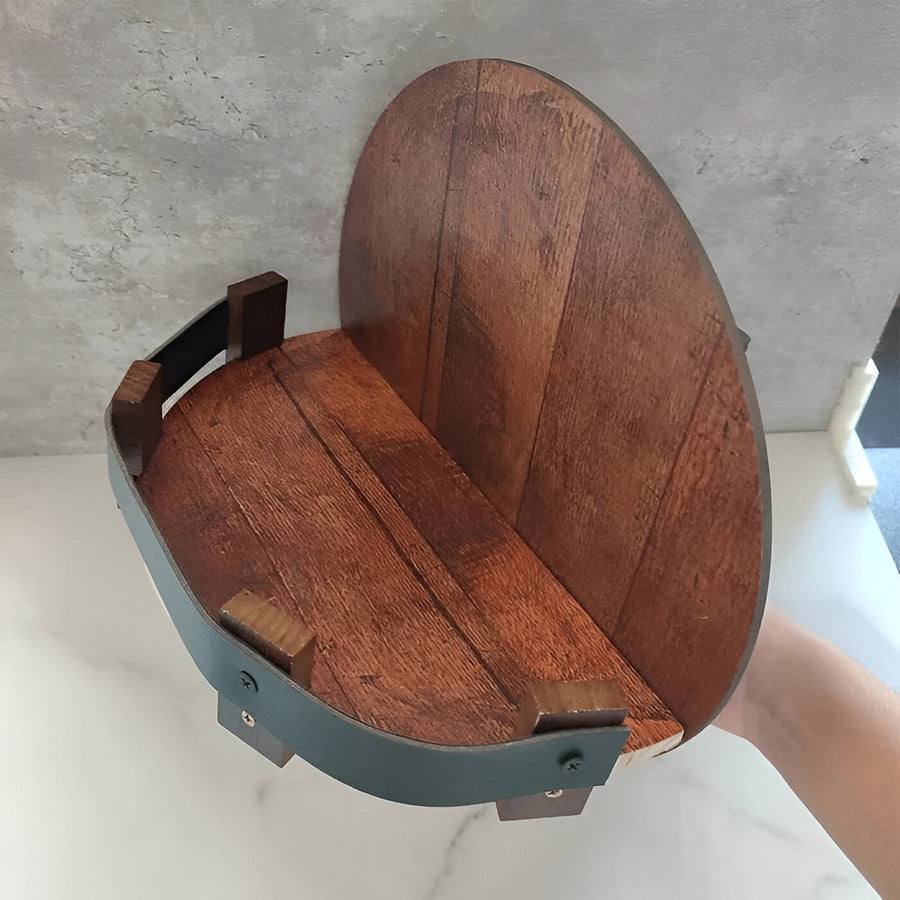 Whiskey Bottle Shelf Handcrafted Reclaimed Oak & Steel Bands