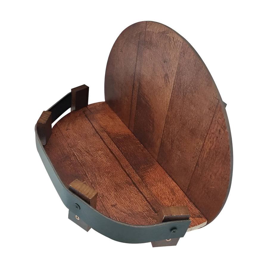 Whiskey Bottle Shelf Handcrafted Reclaimed Oak & Steel Bands