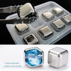 Whiskey Chilling Stones Food-Grade Stainless Steel Assorted Shapes