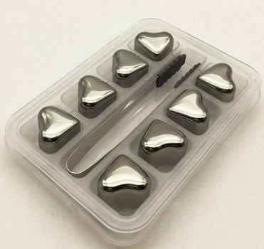 Whiskey Chilling Stones Food-Grade Stainless Steel Assorted Shapes