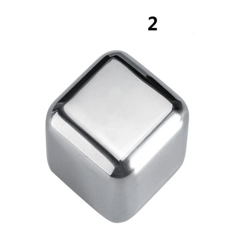 Whiskey Chilling Stones Food-Grade Stainless Steel Assorted Shapes