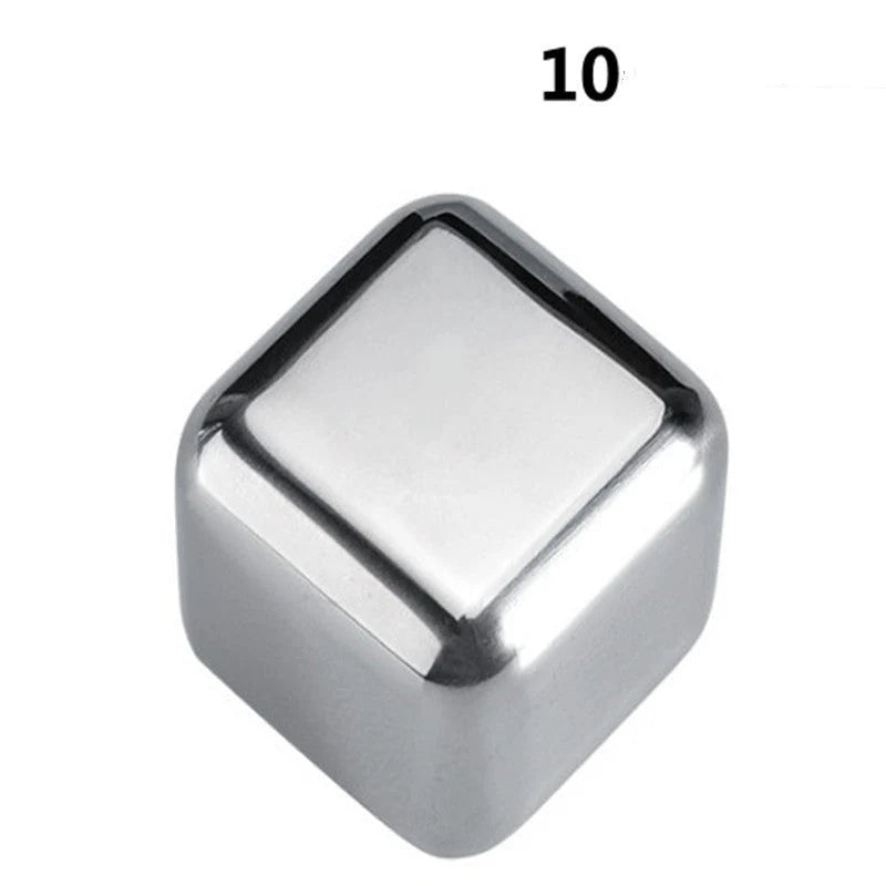 Whiskey Chilling Stones Food-Grade Stainless Steel Assorted Shapes