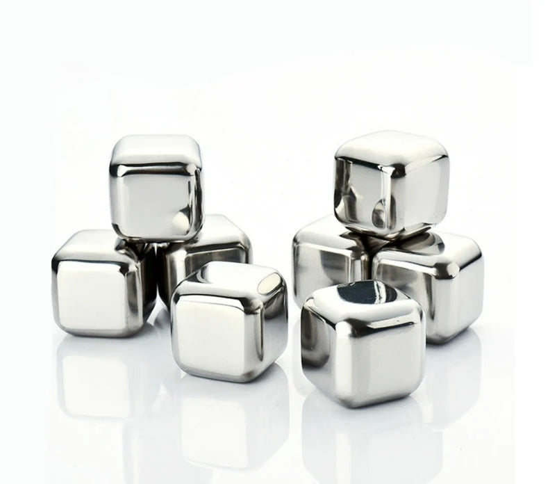 Whiskey Chilling Stones Food-Grade Stainless Steel Assorted Shapes