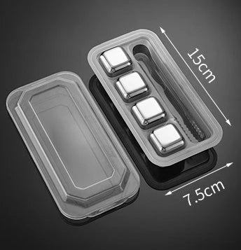 Whiskey Chilling Stones Food-Grade Stainless Steel Assorted Shapes