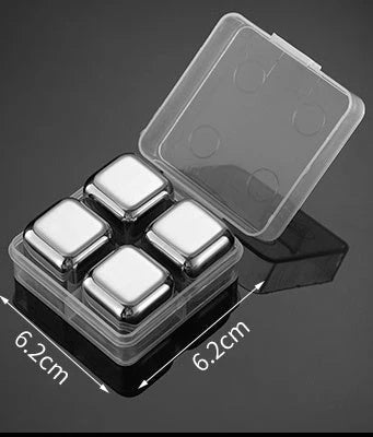 Whiskey Chilling Stones Food-Grade Stainless Steel Assorted Shapes