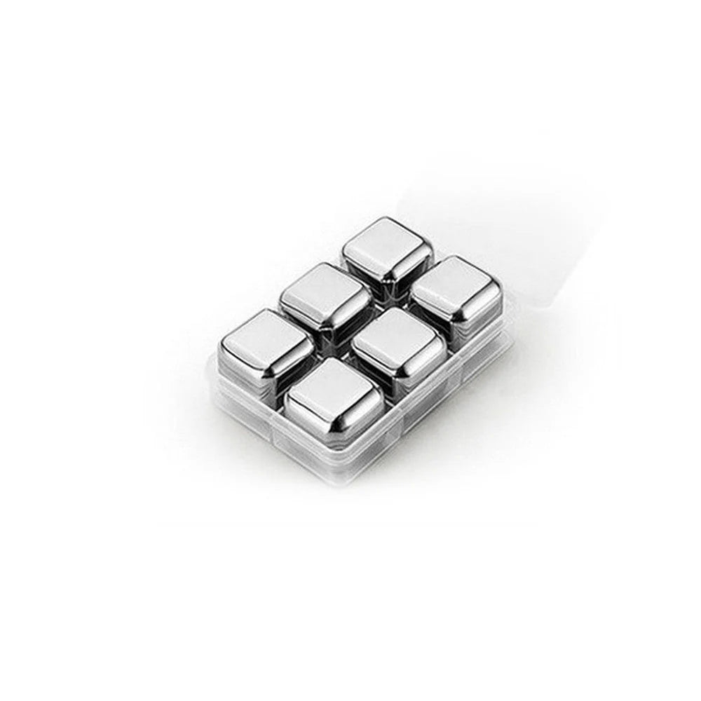 Whiskey Chilling Stones Food-Grade Stainless Steel Assorted Shapes