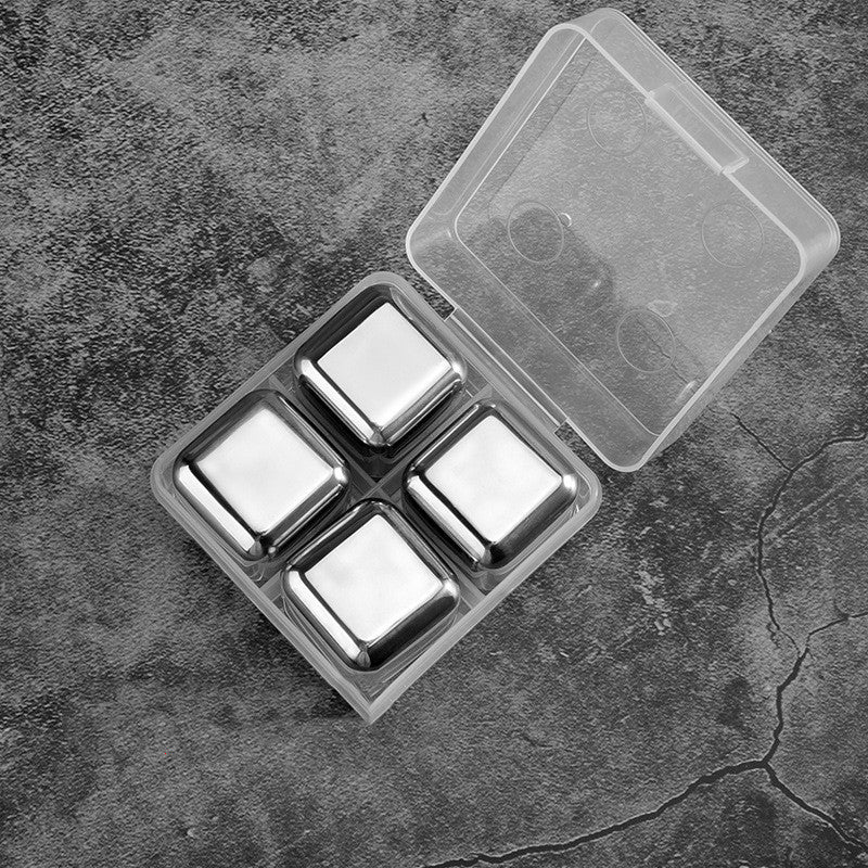Whiskey Chilling Stones Food-Grade Stainless Steel Assorted Shapes