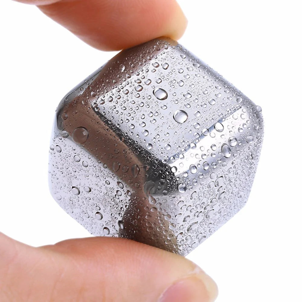 Whiskey Chilling Stones Food-Grade Stainless Steel Assorted Shapes