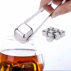 Whiskey Chilling Stones Food-Grade Stainless Steel Assorted Shapes