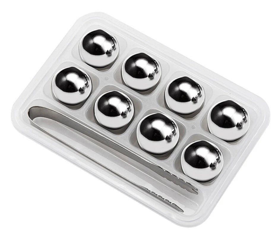 Whiskey Chilling Stones Food-Grade Stainless Steel Assorted Shapes
