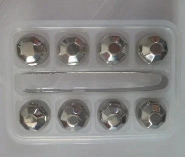 Whiskey Chilling Stones Food-Grade Stainless Steel Assorted Shapes