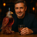 Whiskey Decanter Eagle-Shaped Clear Glass & Wide Base
