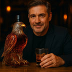 Whiskey Decanter Eagle-Shaped Clear Glass & Wide Base