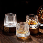 Whiskey Glass Crystal Rotating Base