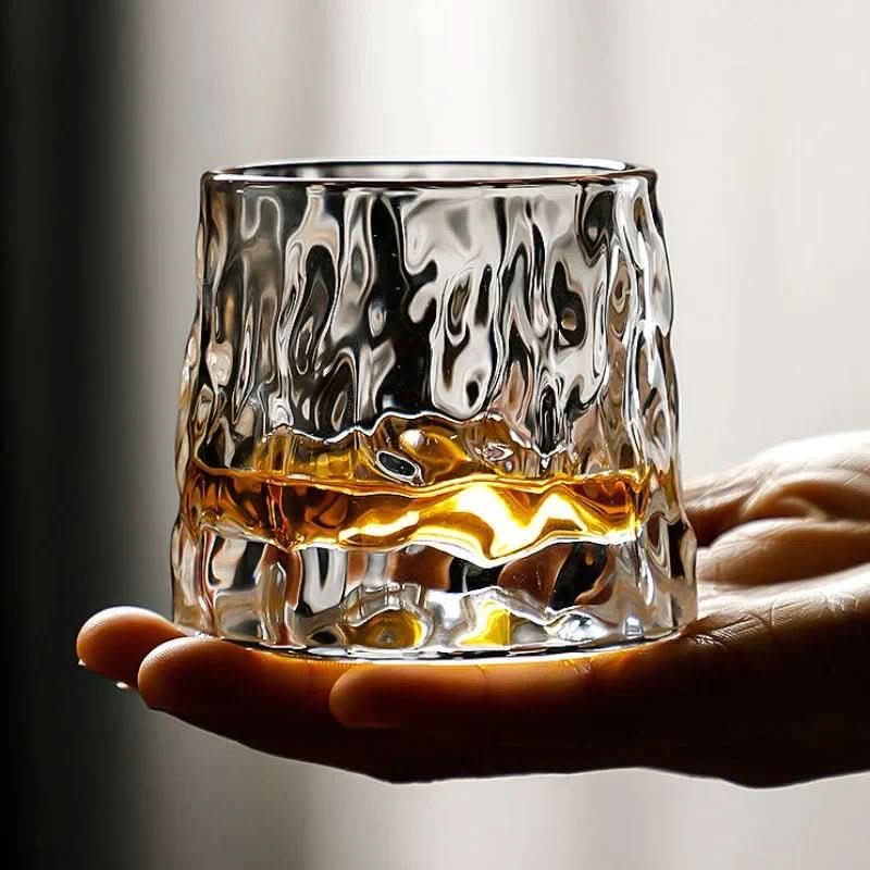 Whiskey Glass Crystal Rotating Base