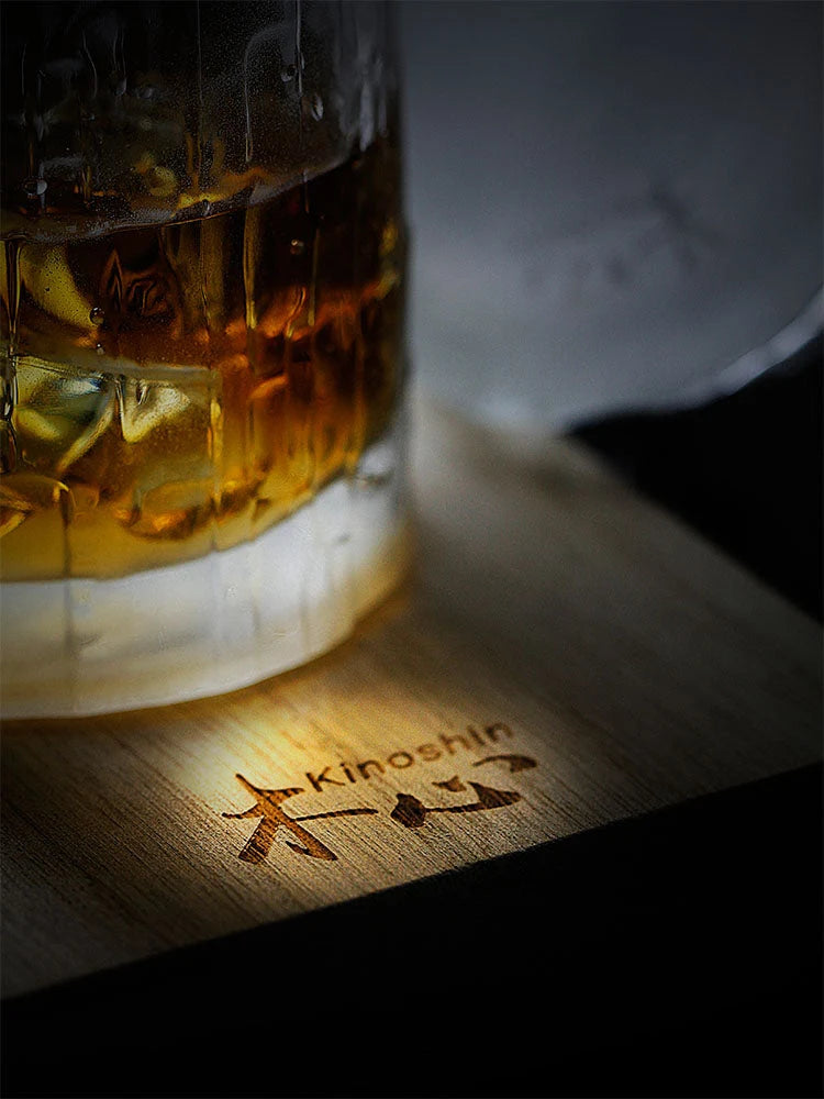 Whiskey Glass Handblown Japanese Crystal Wooden Gift Box