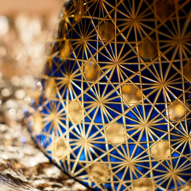 Whiskey Glasses Hand-Cut Star & Chrysanthemum Wooden Gift Box