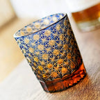 Whiskey Glasses Hand-Cut Star & Chrysanthemum Wooden Gift Box