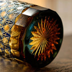 Whiskey Glasses Hand-Cut Star & Chrysanthemum Wooden Gift Box
