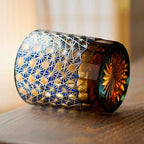 Whiskey Glasses Hand-Cut Star & Chrysanthemum Wooden Gift Box