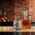 Whiskey Tumbler Gold Embossed Thick Glass Gift Boxed