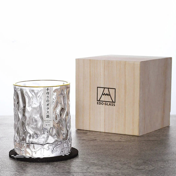 Whisky Glass Hand-Cut Crystal 300ml Gift Box & Coaster