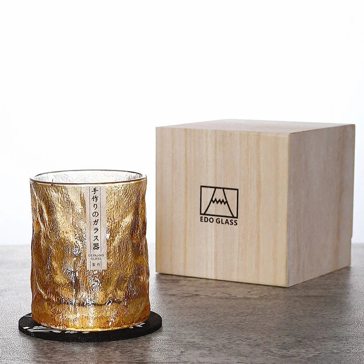 Whisky Glass Hand-Cut Crystal 300ml Gift Box & Coaster
