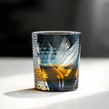 Whisky Glass Hand-Cut Crystal Deep Blue Wooden Box