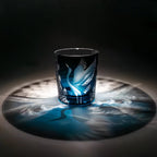 Whisky Glass Hand-Cut Crystal Deep Blue Wooden Box