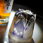 Whisky Glass Hand-Cut Crystal Peacock Pattern
