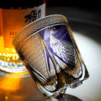 Whisky Glass Hand-Cut Crystal Peacock Pattern