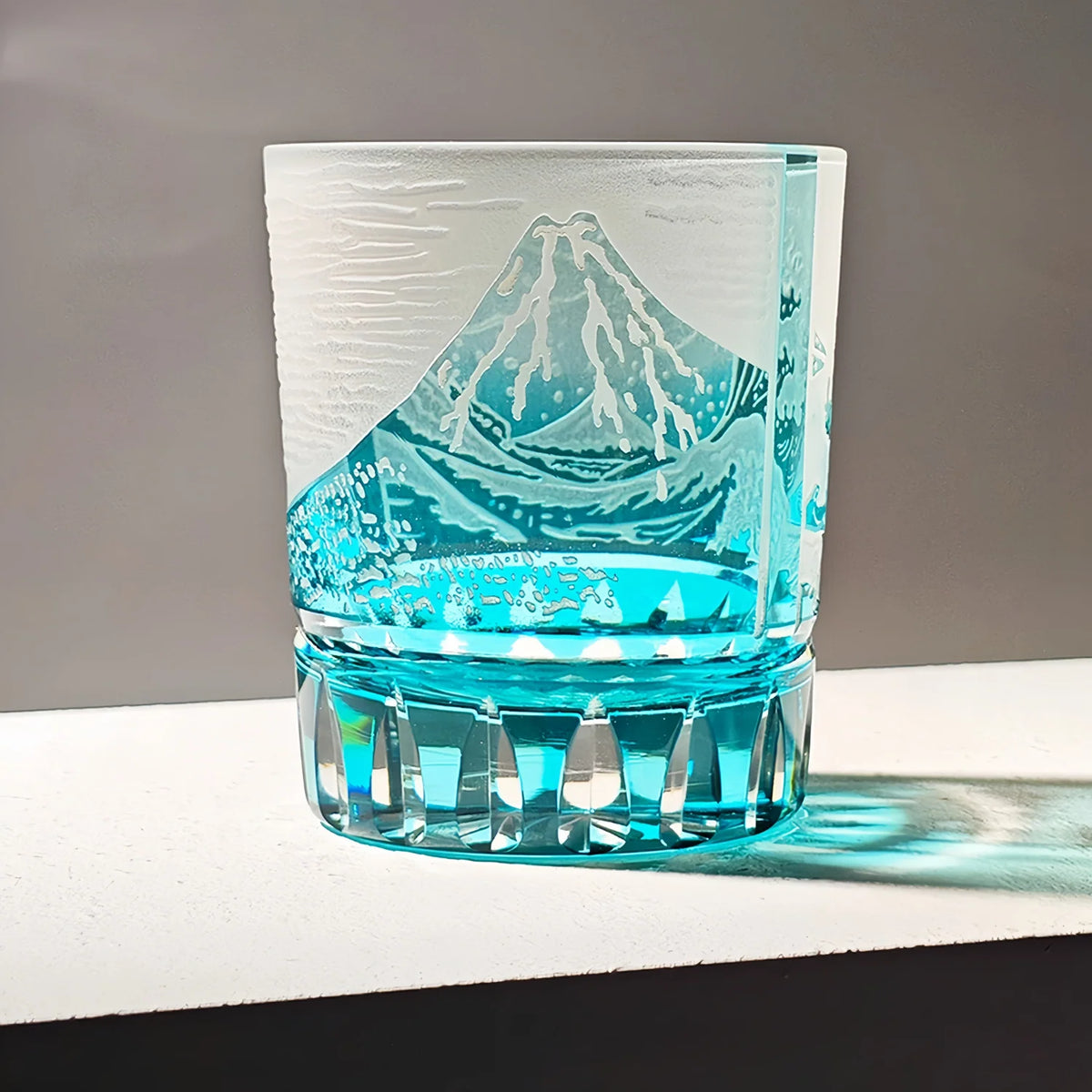 Whisky Glass Hand-Cut Crystal Wave Relief