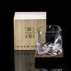 Whisky Glass Hand-Cut Rippled Crystal Wooden Gift Box