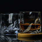 Whisky Glass Hand-Cut Rippled Crystal Wooden Gift Box