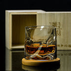 Whisky Glass Hand-Cut Rippled Crystal Wooden Gift Box