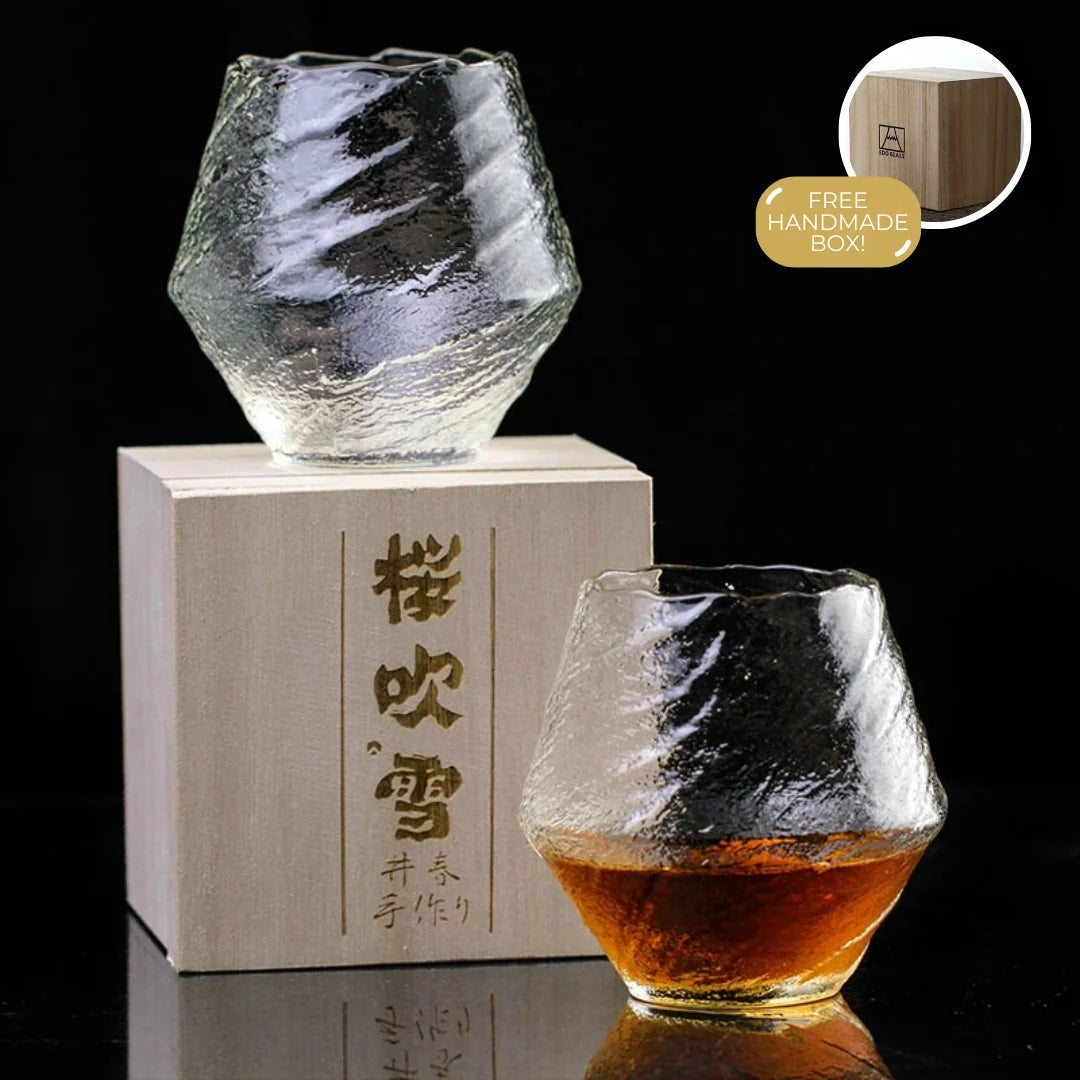 Whisky Glass Handmade Heat-Resistant Crystal Wooden Gift Box