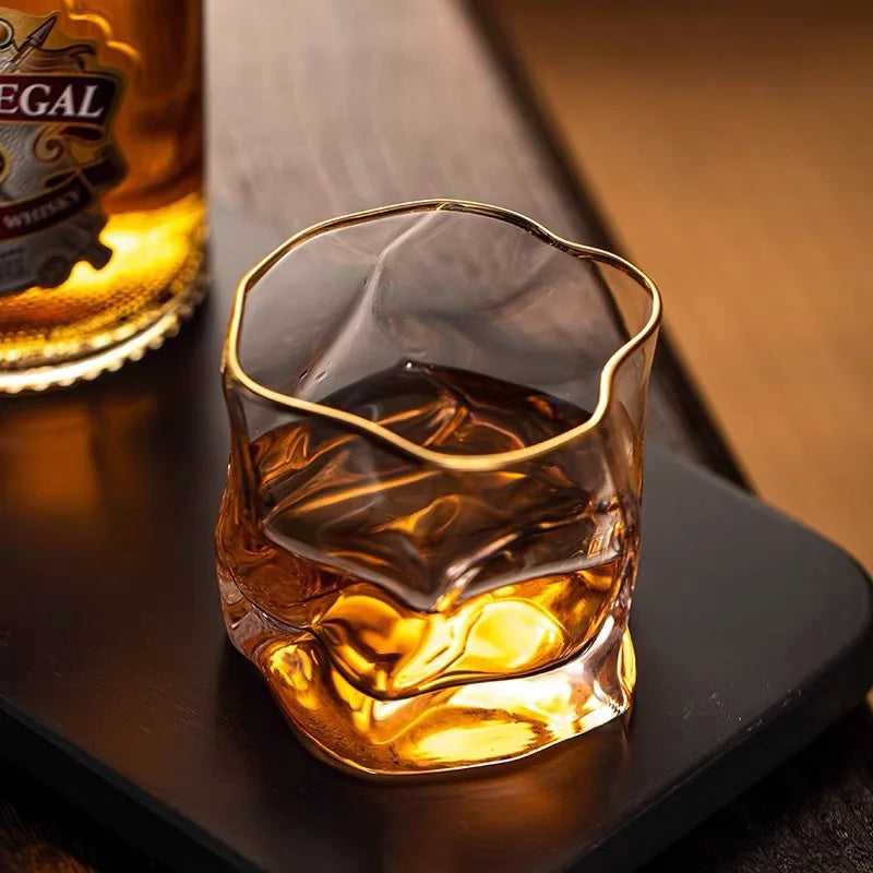 Whisky Glass Set Textured Grip Wide Base