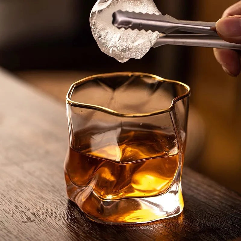 Whisky Glass Set Textured Grip Wide Base