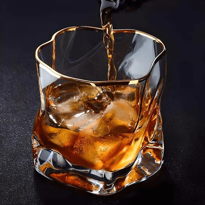 Whisky Glass Set Textured Grip Wide Base