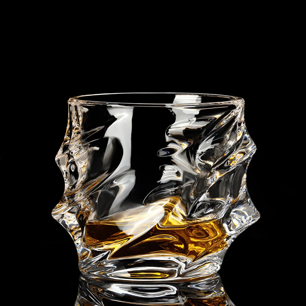 Whisky Glass Tornado Spiral Crystal Handmade Heavy Base
