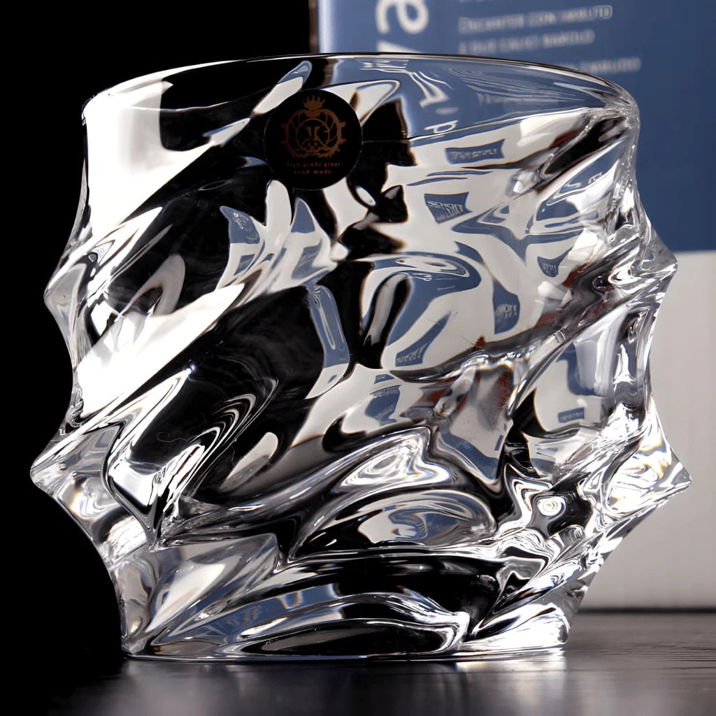 Whisky Glass Tornado Spiral Crystal Handmade Heavy Base