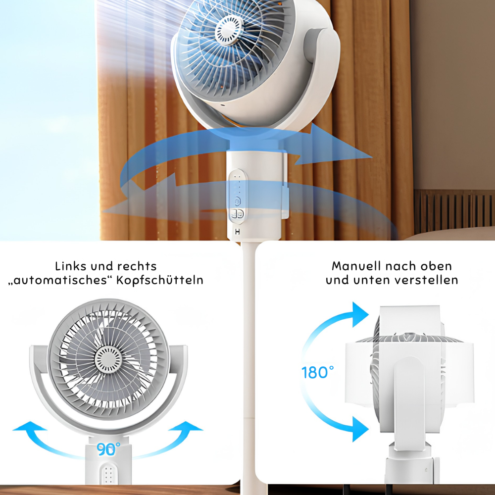 Whisper-Quiet 5-Speed Pedestal Fan (Remote & Height Adjustable)