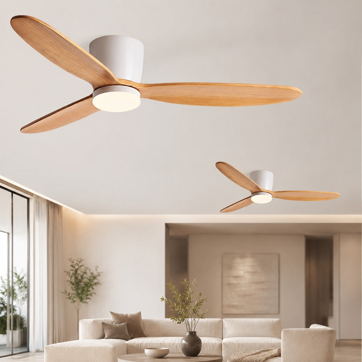 Whisper-Quiet 6-Speed DC LED Ceiling Fan (Flush Mount)