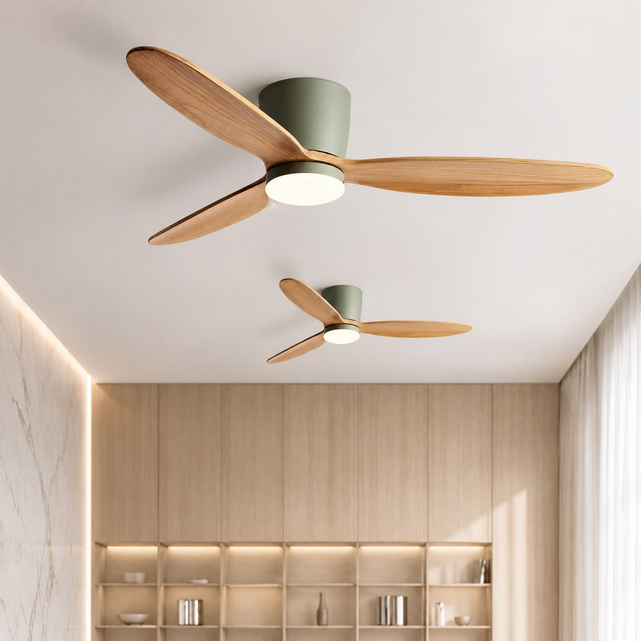 Whisper-Quiet 6-Speed DC LED Ceiling Fan (Flush Mount)