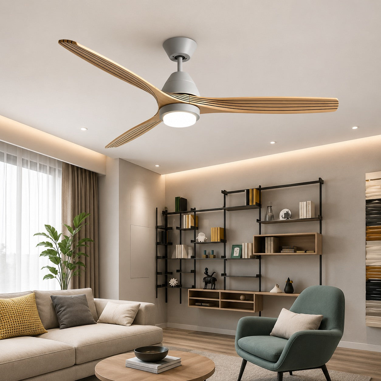Whisper-Quiet DC Dimmable LED Ceiling Fan Light (52-Inch)