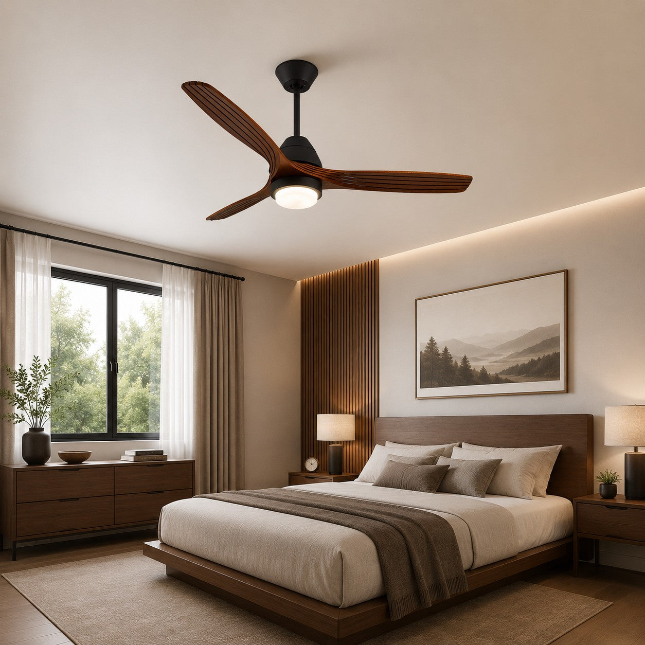 Whisper-Quiet DC Dimmable LED Ceiling Fan Light (52-Inch)
